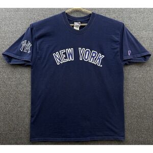 New‎ York Yankees Shirt Mens XL Pro Player Blue Baseball MLB Short Sleeve Tee *